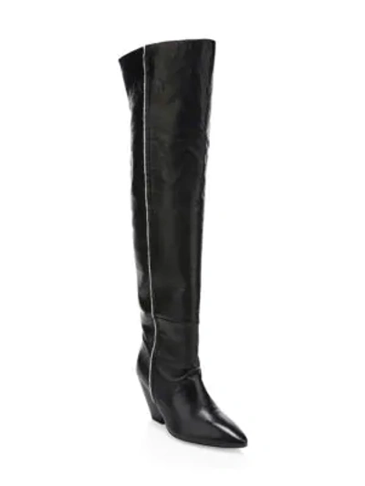 Shop Iro Liam Leather Knee-high Boots In Black