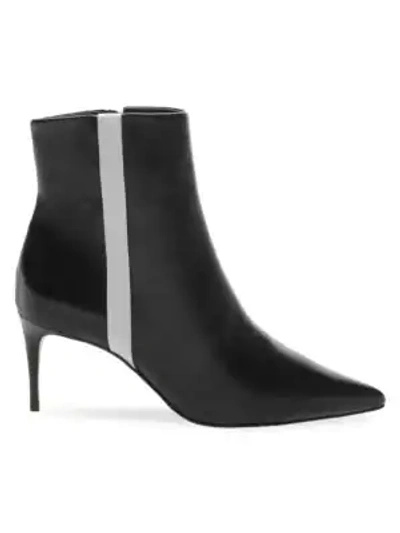 Shop Schutz Adrien Leather Ankle Boots In Black White