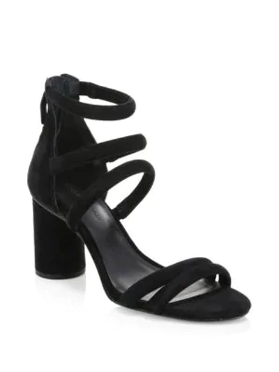 Shop Rebecca Minkoff Strappy Suede Sandals In Black