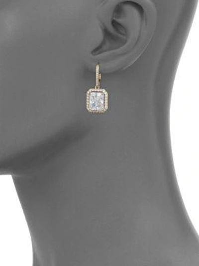 Shop Adriana Orsini 18k Goldplated Sterling Silver Framed Rectangle Leverback Earrings