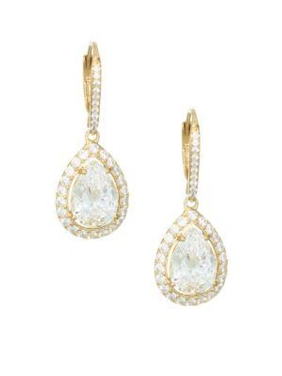 Shop Adriana Orsini Women's 18k Goldplated Sterling Silver Framed Pear Earrings