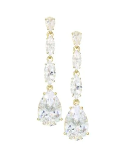 Shop Adriana Orsini 18k-gold-plated Sterling Silver Pear Linear Drop Earrings