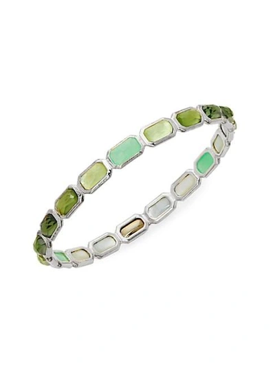 Shop Ippolita Sterling Silver, Green Agate & Clear Quartz Bangle Bracelet
