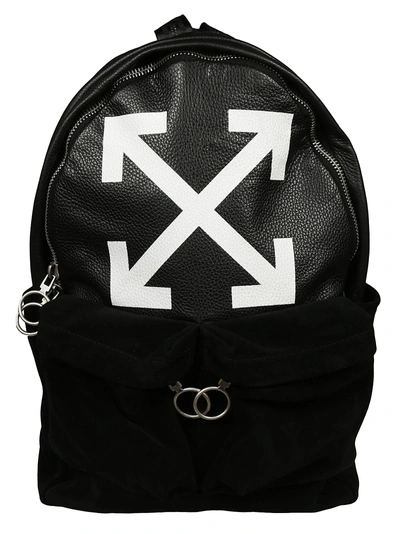 Shop Off-white Logo Print Backpack In Nero