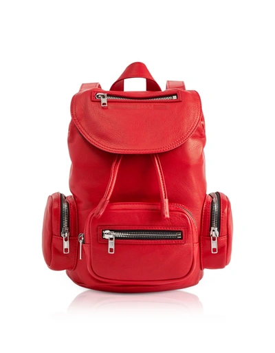 Shop Mcq By Alexander Mcqueen Mcq Alexander Mcqueen Loveless Riot Red Leather Mini Drawstring Convertible Backpack