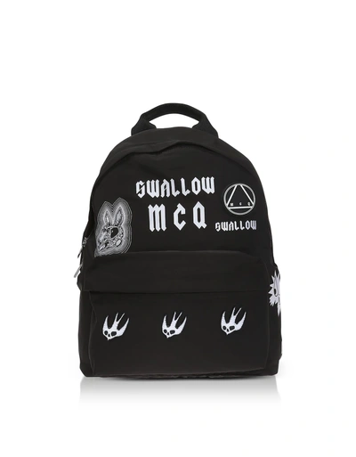Shop Mcq By Alexander Mcqueen Mcq Alexander Mcqueen Sponsorship Black Nylon Women's Backpack W/ Badges