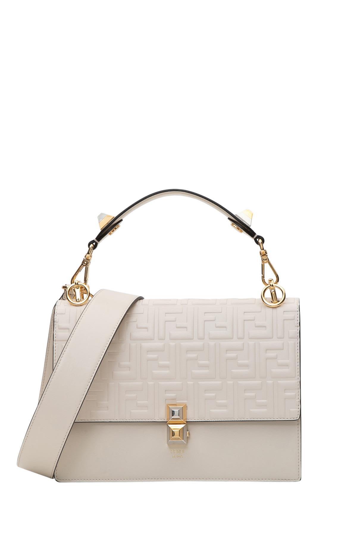 fendi kan i ff embossed shoulder bag