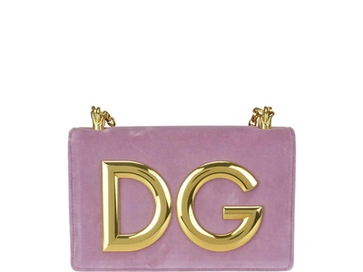 Shop Dolce & Gabbana Dg Girls Shoulder Bag In Mauve/poudre