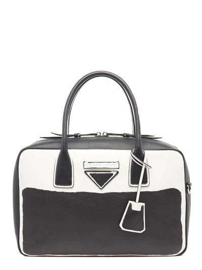 Shop Prada Etiquette Bag In Black & White