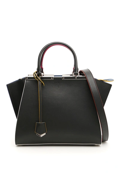 Shop Fendi Calfskin 3jours Bag In Nero Iris