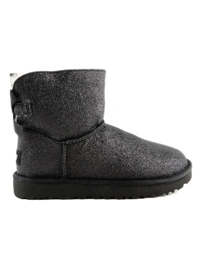 Ugg Mini Bailey Bow Glitter Ankle Boots In Black | ModeSens