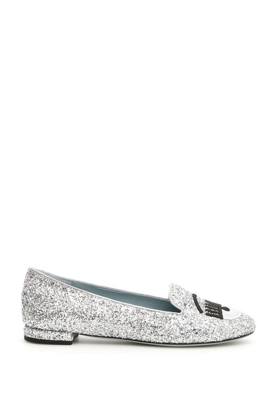 Shop Chiara Ferragni Flirting Slippers In Silver