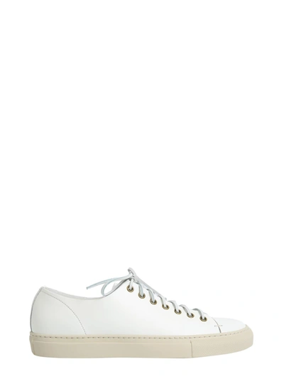Shop Buttero Leather Tanino Sneakers In Bianco