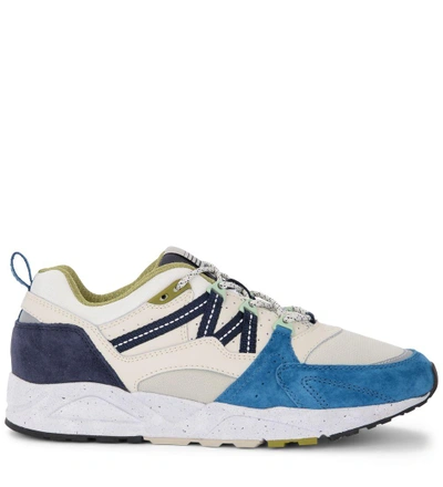 Shop Karhu Fusion 2.0 White Leather And Nylon Sneaker With Blue Suede In Multicolor