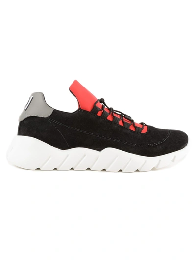 Shop Fendi Oversized Tongue Sneakers In F13un Red/blk/grey