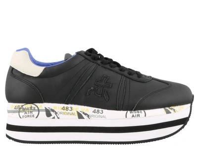 Shop Premiata Beth Sneakers In Black/white/blue