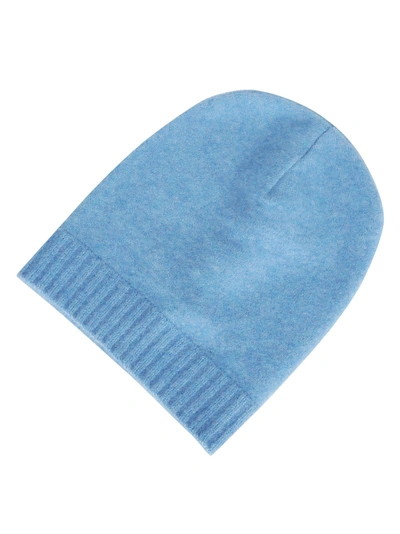 Shop Laneus Elasticated Fitted Beanie In Light Blue