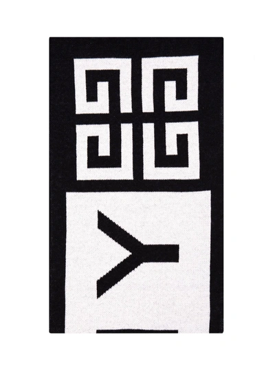 Shop Givenchy 4g Knit Scarf In Black And White