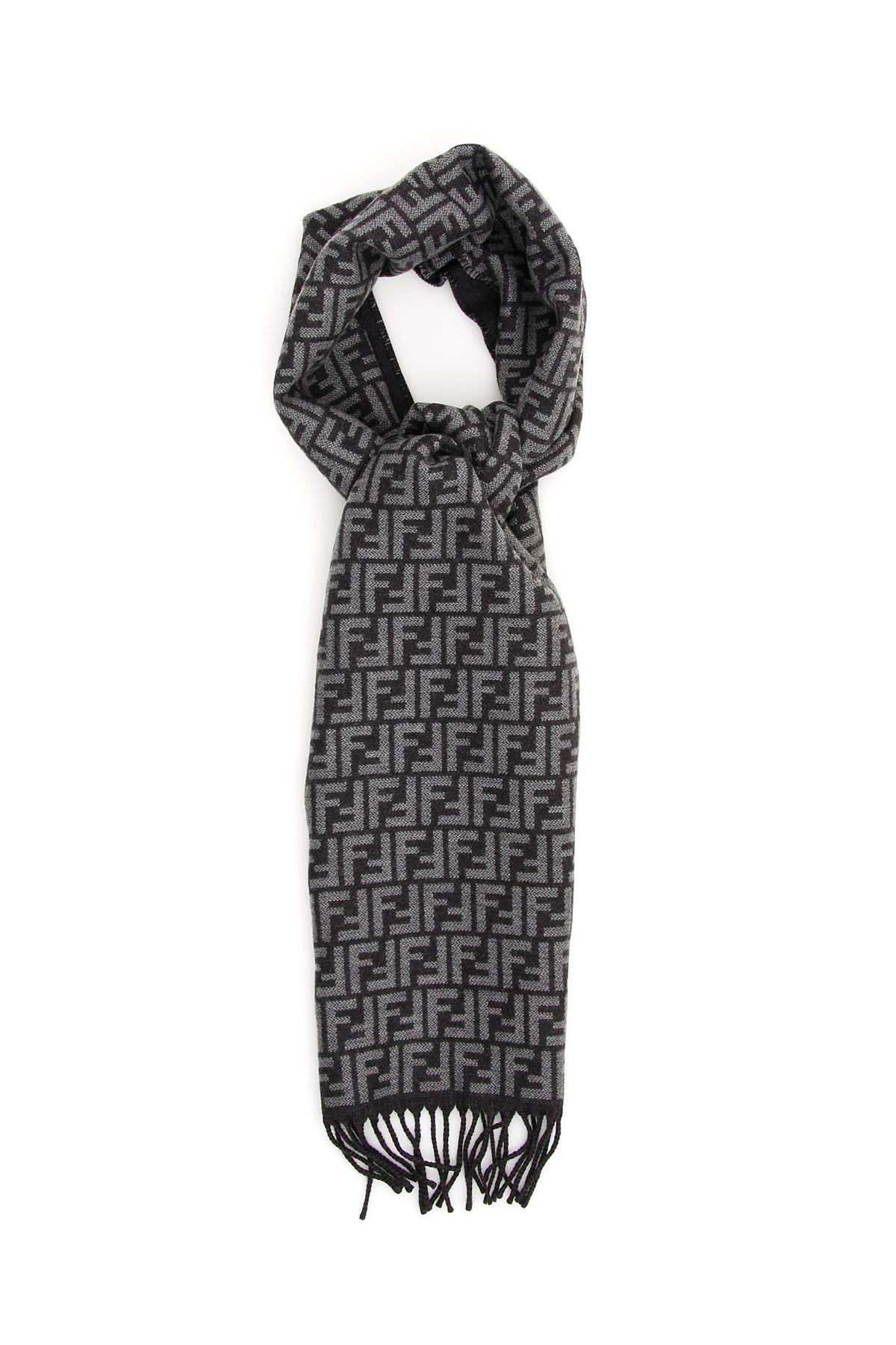 Fendi Allover Ff Scarf In Antracitenero ModeSens