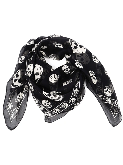 Shop Alexander Mcqueen Scarf In Black And White