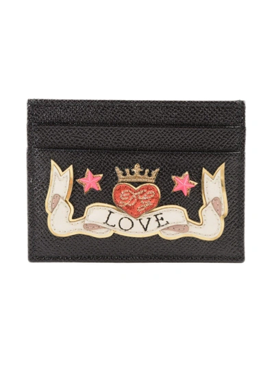 Shop Dolce & Gabbana Love Card Holder In Nero