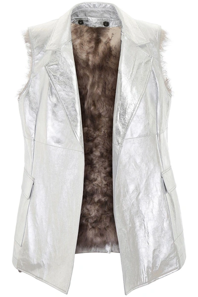 Shop Calvin Klein Space Cowboy Vest In Grigio Medio (silver)