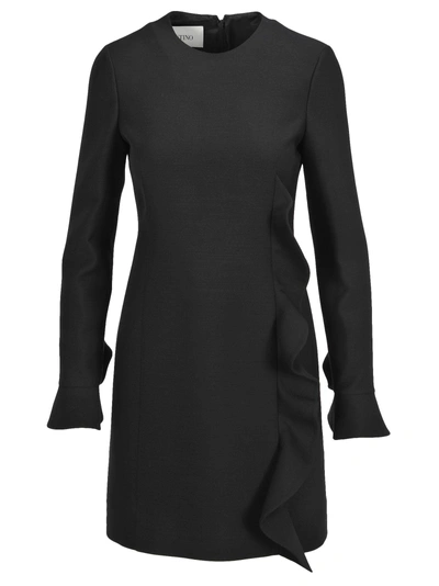 Shop Valentino Dress Volant In Black