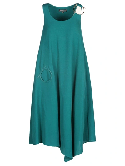 Shop Ferragamo Dress #19 In Turquoise