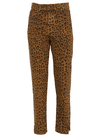 Shop Saint Laurent Jeans In Caramel Leopard