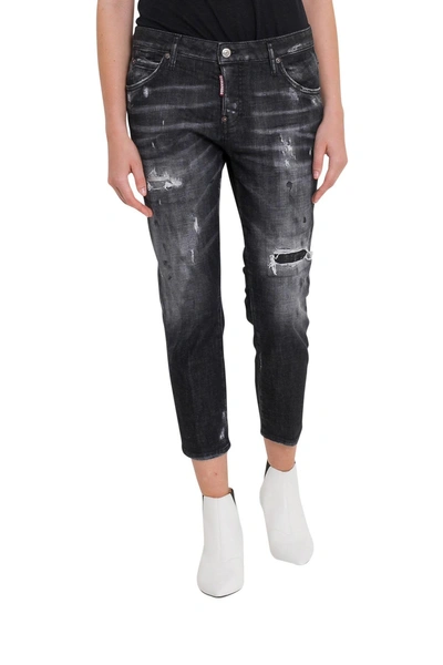 Shop Dsquared2 Cool Girl Cropped Jeans In Grigio