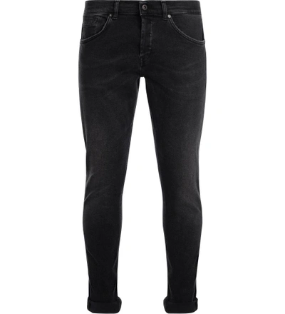 Shop Dondup George Black Washed Jeans In Nero