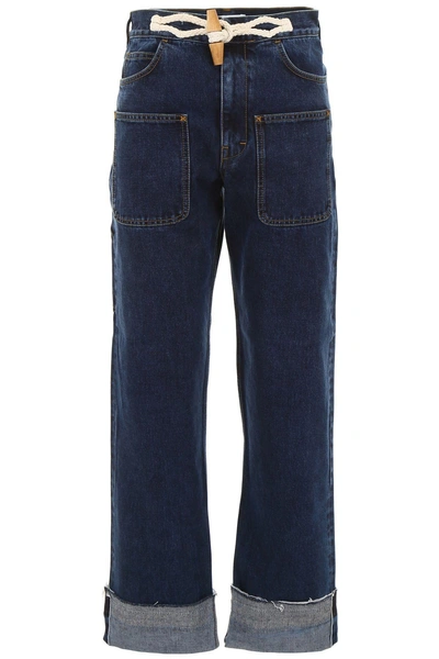 Shop Jw Anderson Jeans With Toggle In Indigo (blue)