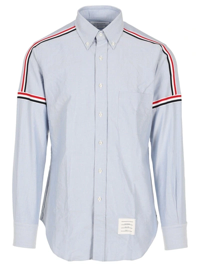 Shop Thom Browne Button Down Long Sleeve Shirt In Oxford In Light Blu