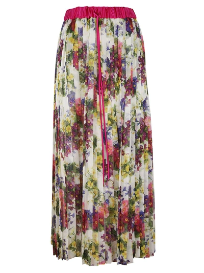 Shop Dolce & Gabbana Floral Pleated Skirt In Basic