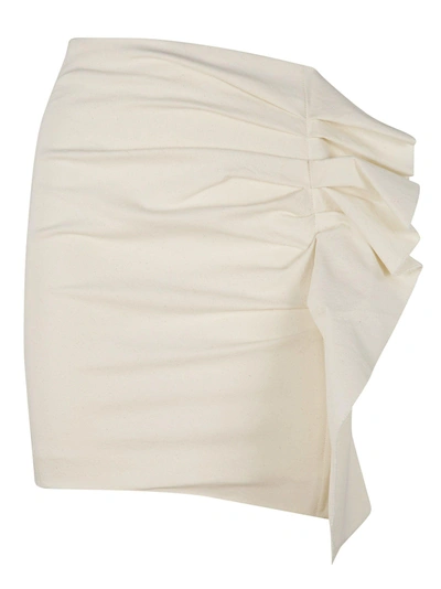 Shop Isabel Marant Side Ruffled Skirt In Ecru