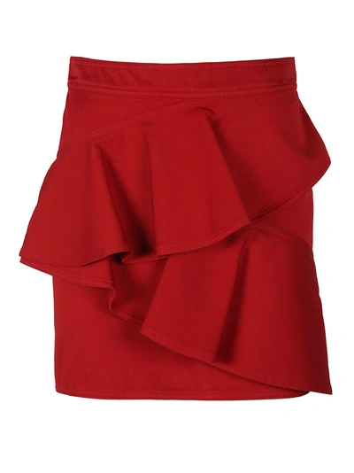 Shop Isabel Marant Ruffled Skirt In Red