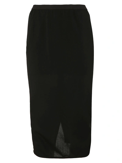 Shop Rick Owens Ruched Skirt In Black