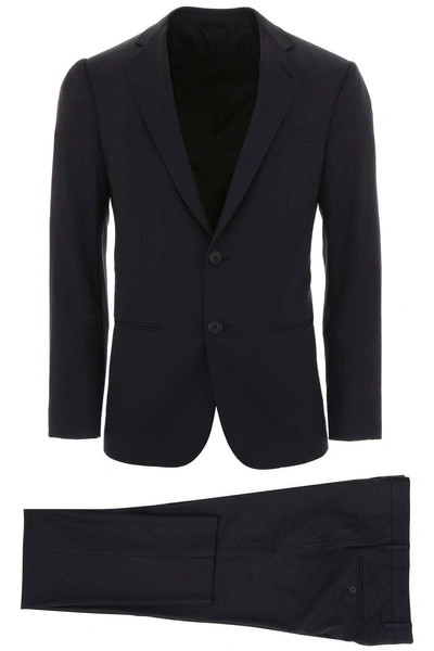 Shop Giorgio Armani Soho Fit Suit In Dark Blue