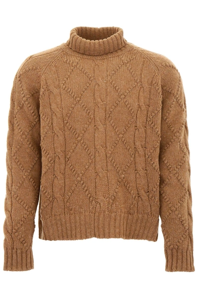 Shop Jil Sander Aran Pullover In Medium Beige (brown)