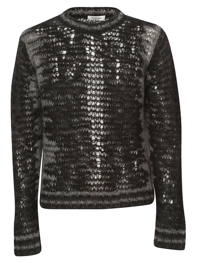 Shop Valentino Knitwear In Nero/grigio/antracite