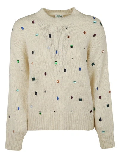 Shop Kenzo Jewel Embellished Sweater In White