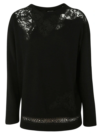 Shop Ermanno Scervino Mesh Sweater In Black