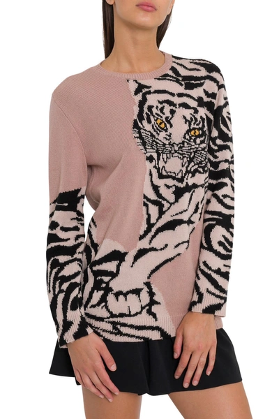 Shop Valentino Tiger Re-editon Sweater In Rosa