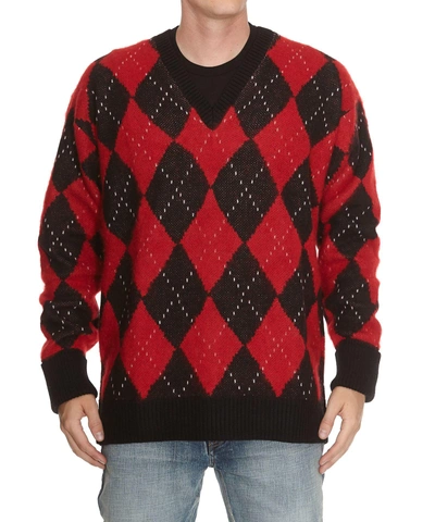 Shop Alexander Mcqueen Mohair Pullover In Black/red/white