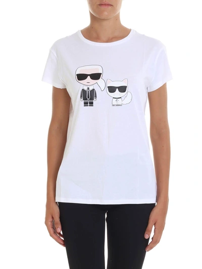 Shop Karl Lagerfeld - T-shirt In White