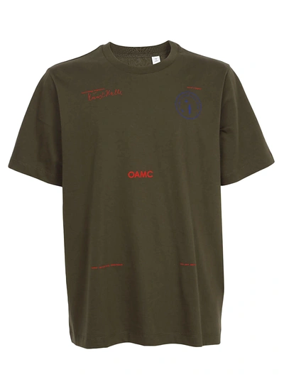 Shop Oamc T-shirt In Army Green