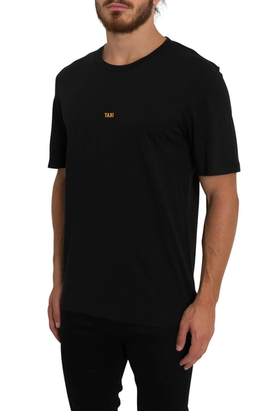 Shop Helmut Lang Crewneck T-shirt With Taxi Print In Nero
