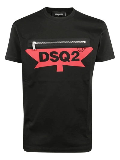 Shop Dsquared2 Logo T-shirt In Nero Rosso