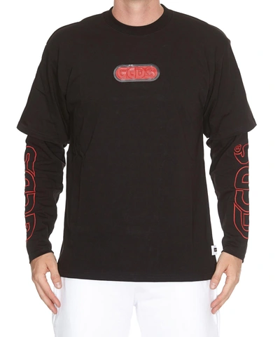 Shop Gcds Double Sleeves T-shirt In Black