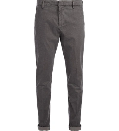 Shop Dondup Gaubert Chino Cut Grey Washed Trousers With Microdots. In Grigio